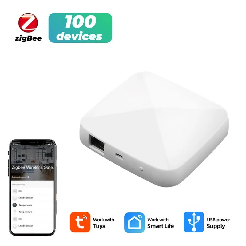 

Умный концентратор Tuya ZigBee 3,0, проводной мост шлюза для дистанционного управления через приложение, совместим с Alexa Google Home Assistant