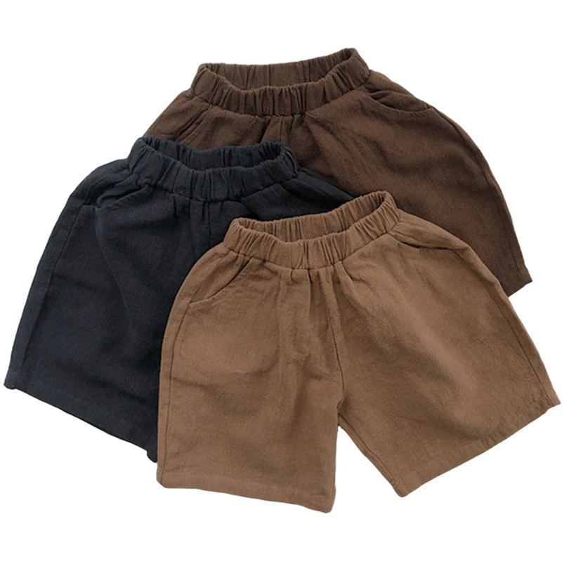 

2022 Summer Style Baby Shorts Toddler Boys Solid Color Harem Cotton Hemp Shorts Fashion Infant Girls Loose Turnip Shorts Clothes