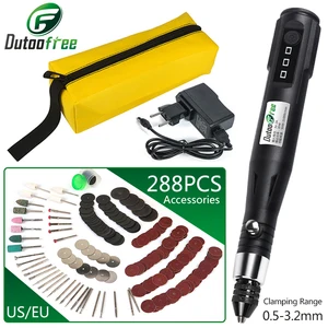 Мини-дрель электрическая вращающаяся с набором шлифовальных инструментов, Dril 288 биты-аксессуары обмин, 15000 шт.