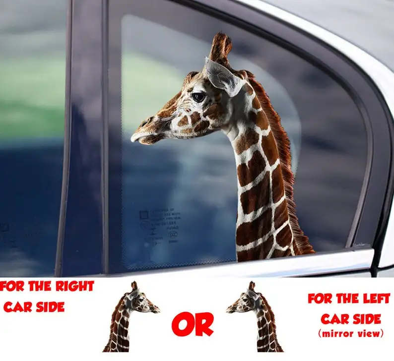 

STICKER, Giraffe window sticker, car sticker, Giraffe car decal, funny sticker