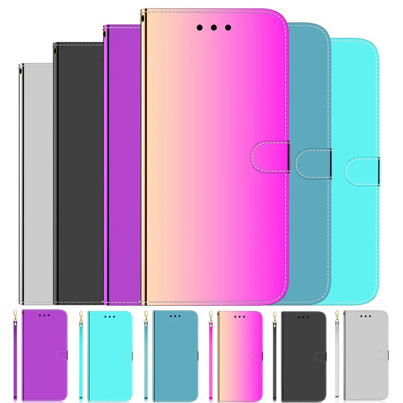 Зеркальный кожаный флип чехол для телефона Xiaomi Redmi Note 10 9 8 Pro 9S 10S 9A 9C 8T 9T 7 7A книжка с