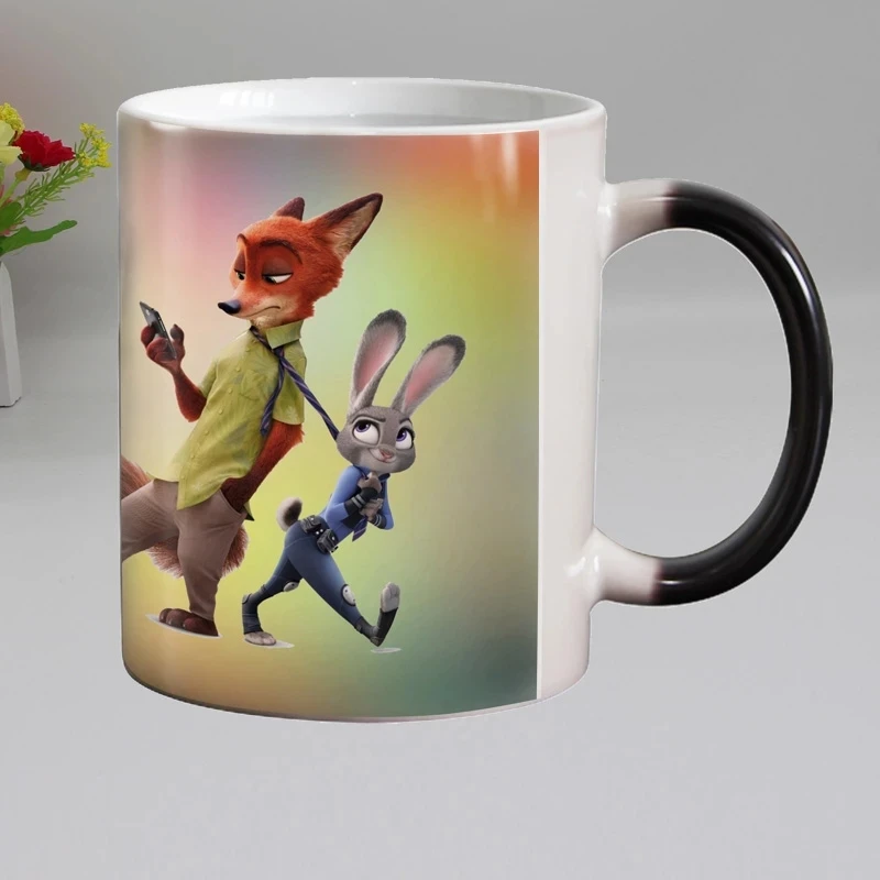 

Free shipping Funny novelty Cartoon Ceramic Color Changing Coffee Mugs Magic Tea Cup Mug super gift