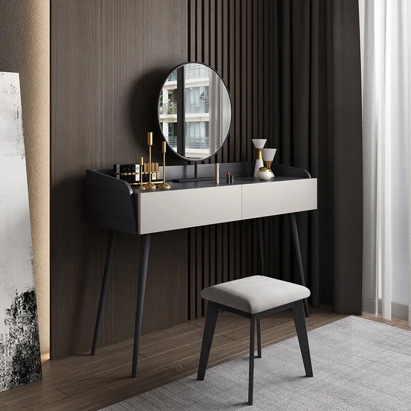 

Modern Minimalist Dressing Table Bedroom Small Apartment Dressing Table Smart Mirror Light Luxury Home Dresser Drawers Vanity