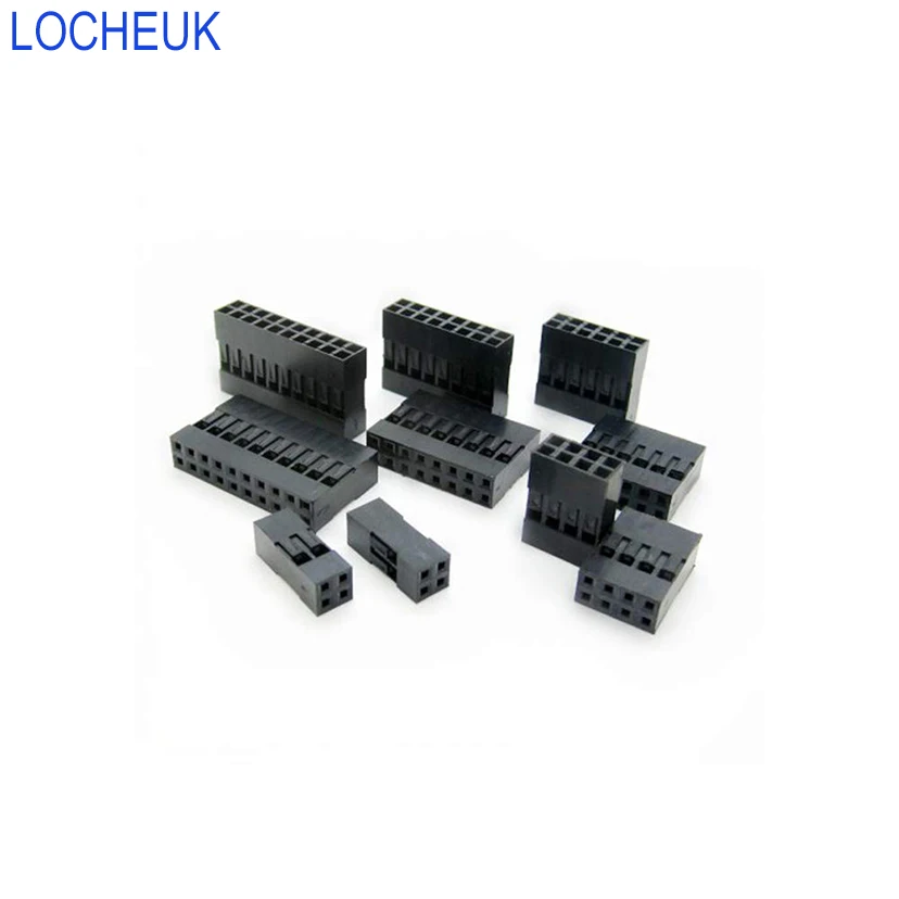 50 шт. 2 54 мм пластиковый корпус сквозное отверстие двухрядный штекер 2Pin 3Pin 4Pin 5Pin 6Pin