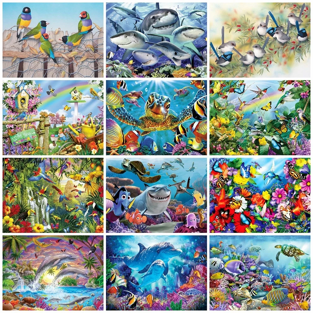 

5D Animals Diamond Painting Full Square Round Dolphin Bird Cross Stitch Rhinestone Embroidery Mosaic Wall Art Pictures for Home