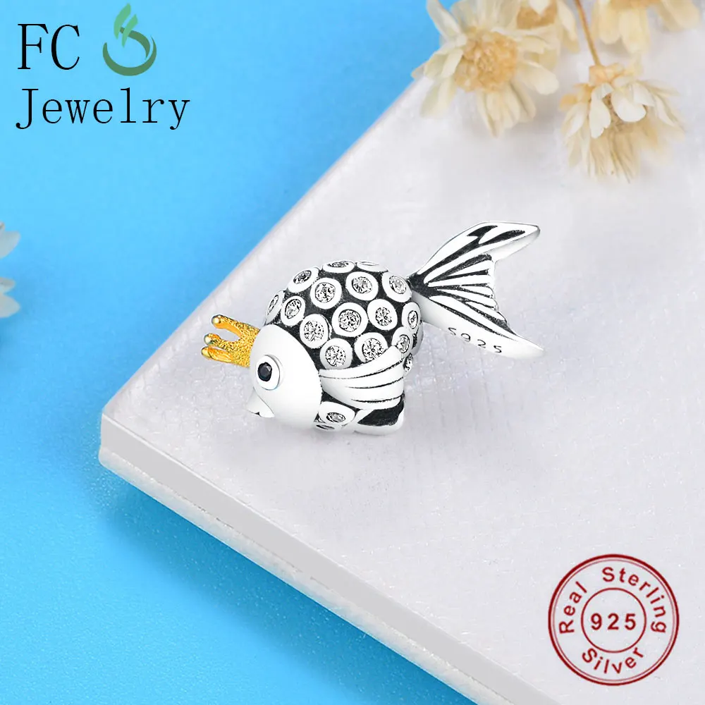 Шарм браслет из серебра 925 пробы с короной и фианитами|Бусины| |