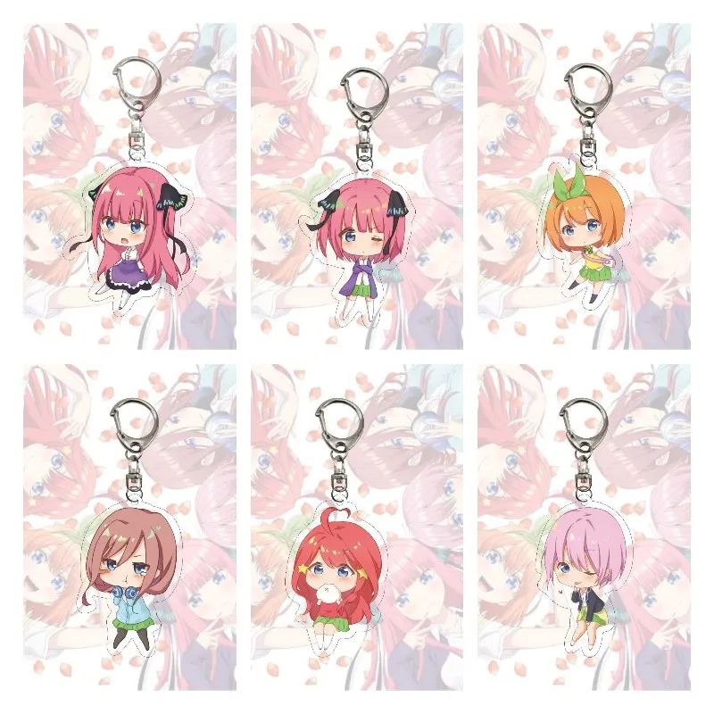Брелки для ключей женские из акрила аниме куинтуplets Ichika Nino Miku Yotsuba Itsuki косплей