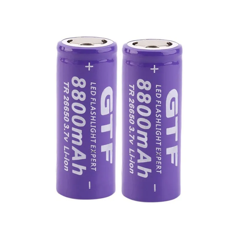

GTF 3.7V 26650 Battery 8800mAh Li-ion Rechargeable Battery For LED Flashlight Torch Li-ion Battery accumulator battery