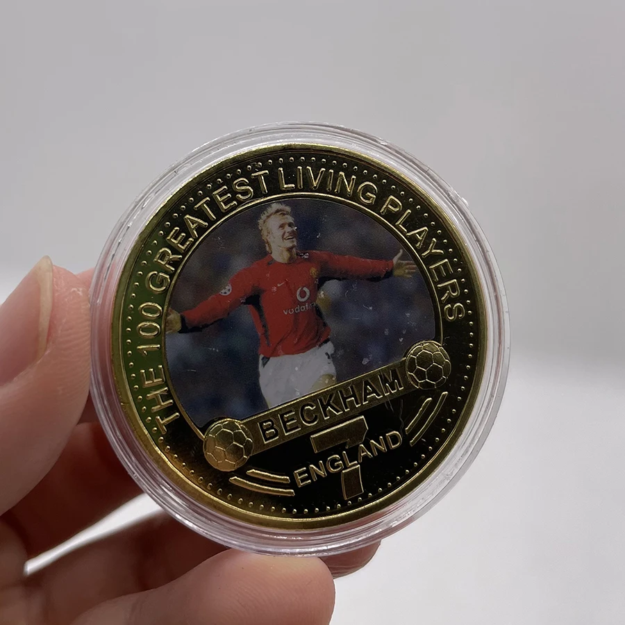 Английский футбол звезда Дэвида Бекхэма позолоченные памятные монеты футбола