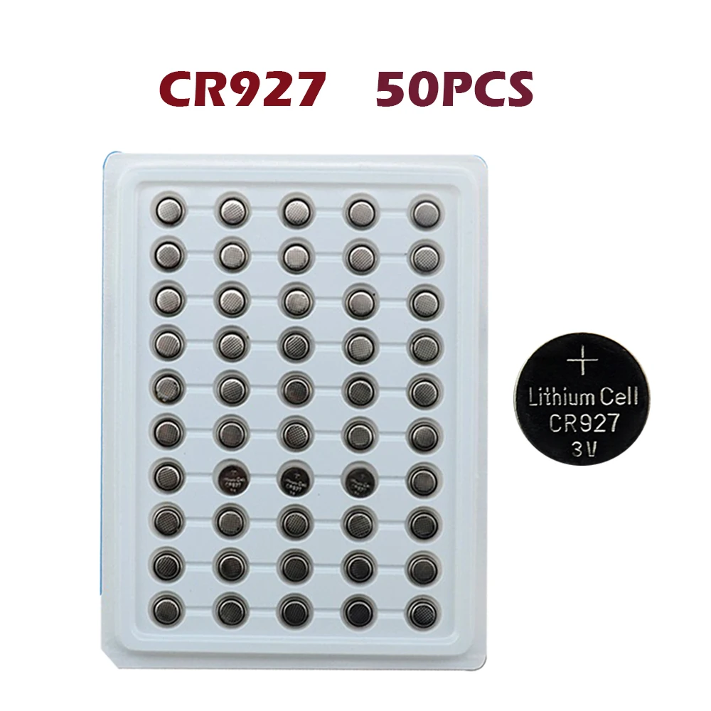 

CR927 50pcs 30mAh Battery 927 BR927 CR927-1W ECR927 KCR927 DL927 5011LC LM927 3V Lithium Li-Ion Button Coin Cells Batteries