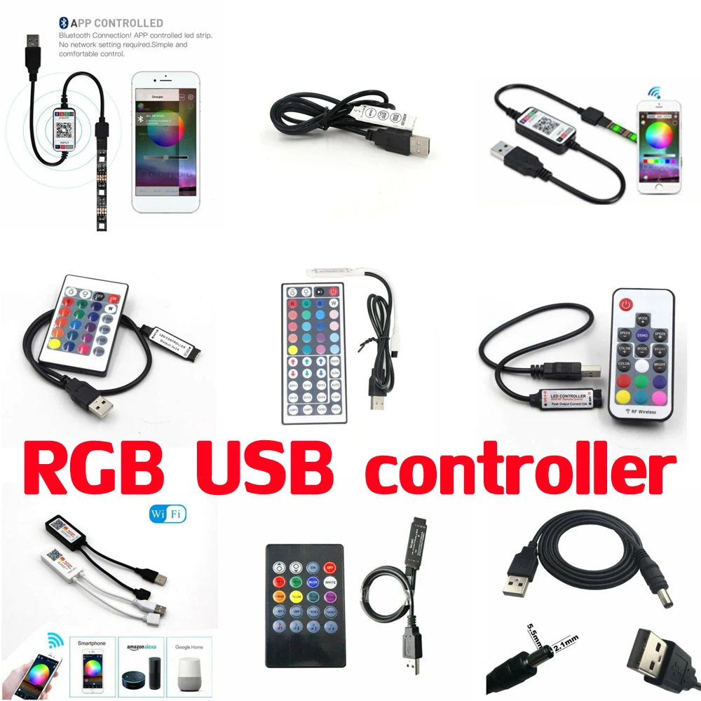 RGB USB ИК/RF/wifi Bluetooth-совместимый пульт дистанционного управления музыкальный
