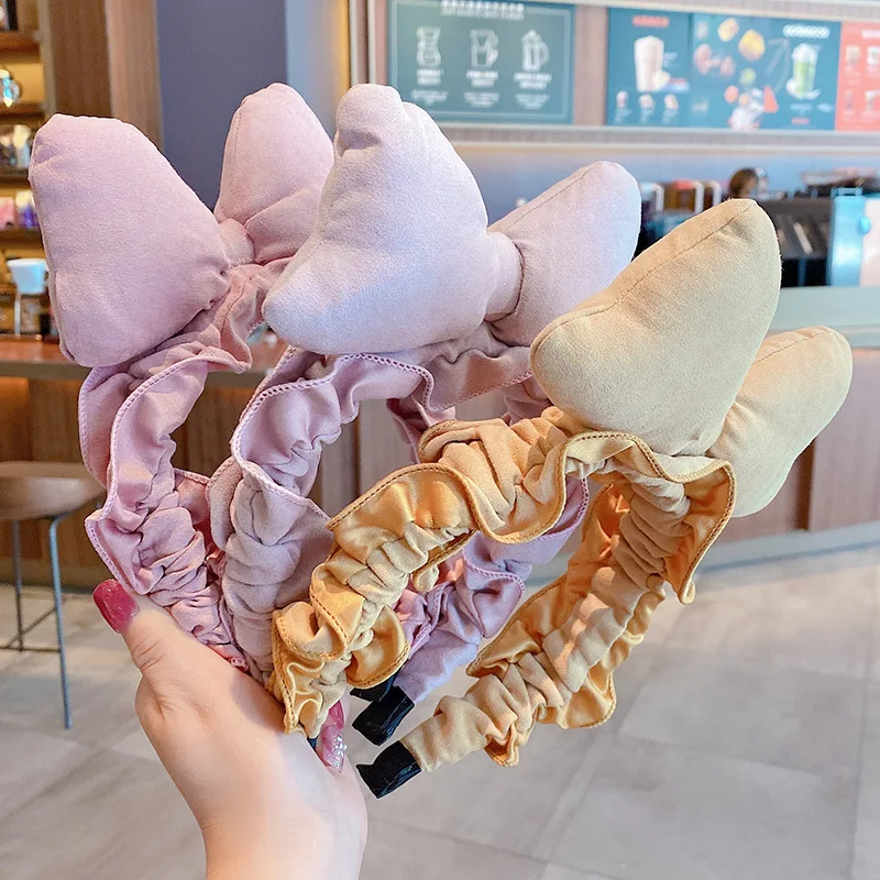 

New children's bow-knot wide-brimmed headband girls go out to press hair headband net red princess hair accessories