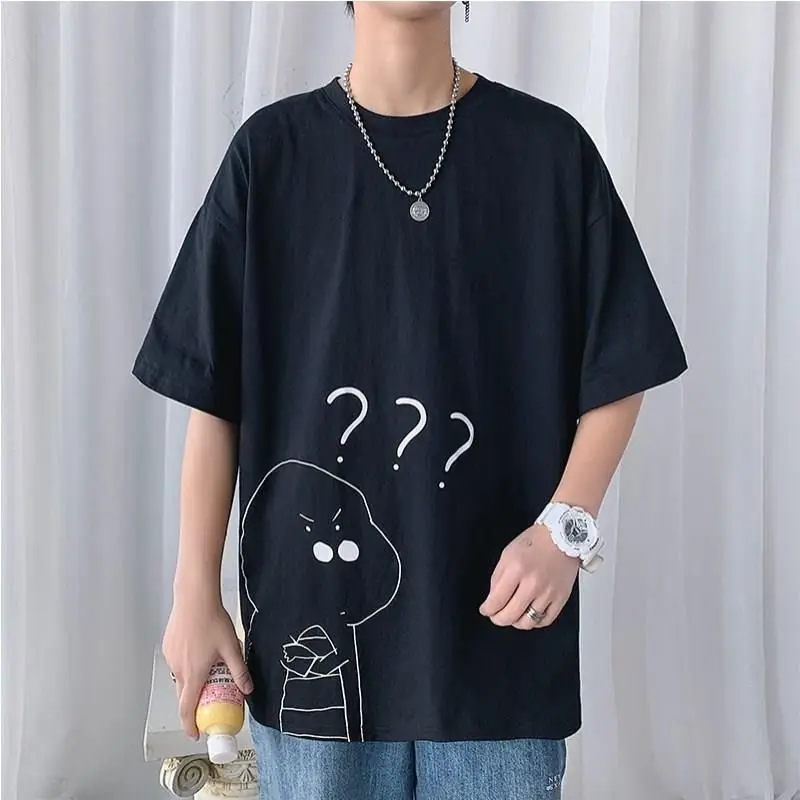 

Question Mark Dinosaur Anime Oversized 3xl Couples T Shirt Summer Short Sleeve Plus Size Funny Men Tops 2022 Graphic Streetwear