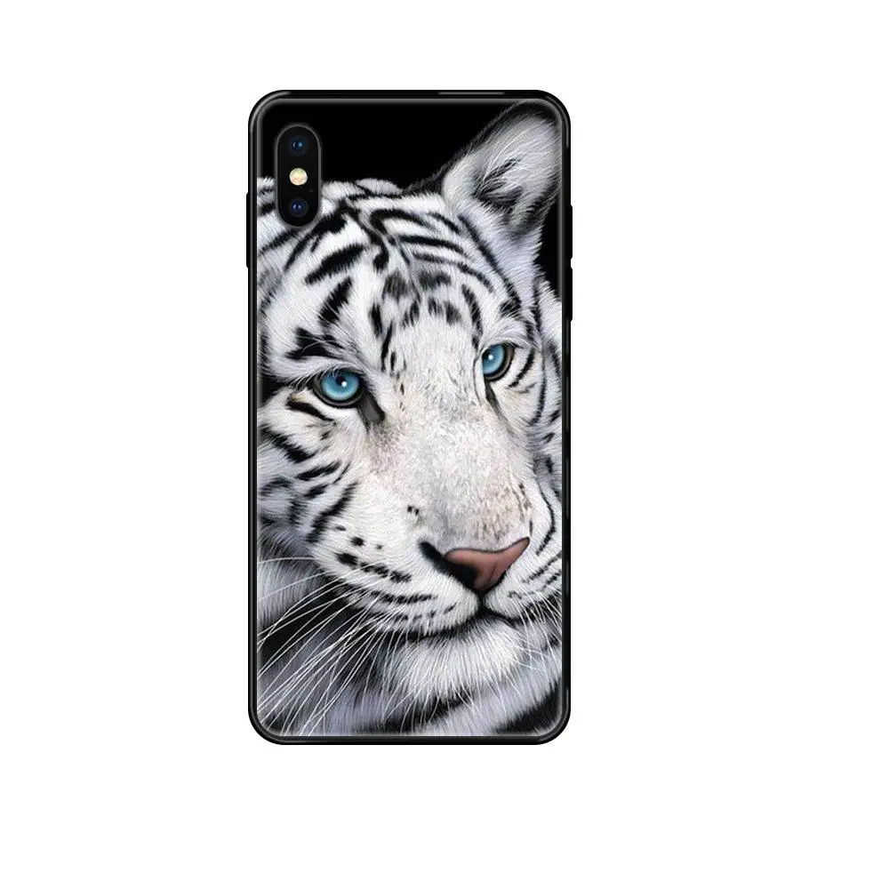 Черный мягкий ТПУ 2020 Новое поступление белый тигр горящий яркий девушки для Redmi