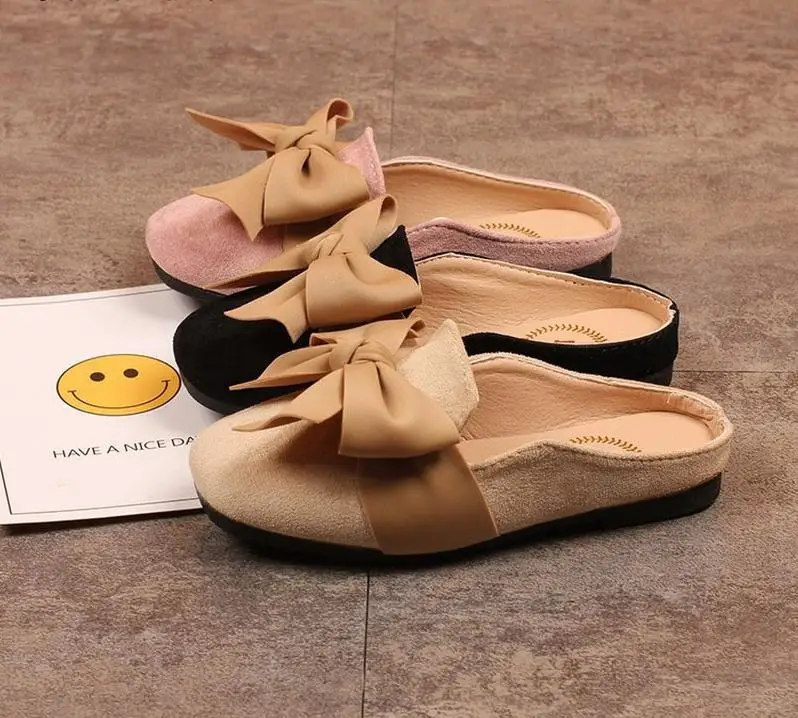

2021 Summer Children's Sandals for Girls Lovely Bowknot Shallow Shoes Girls Slip on Kids Slides Children's Shoes Slipper