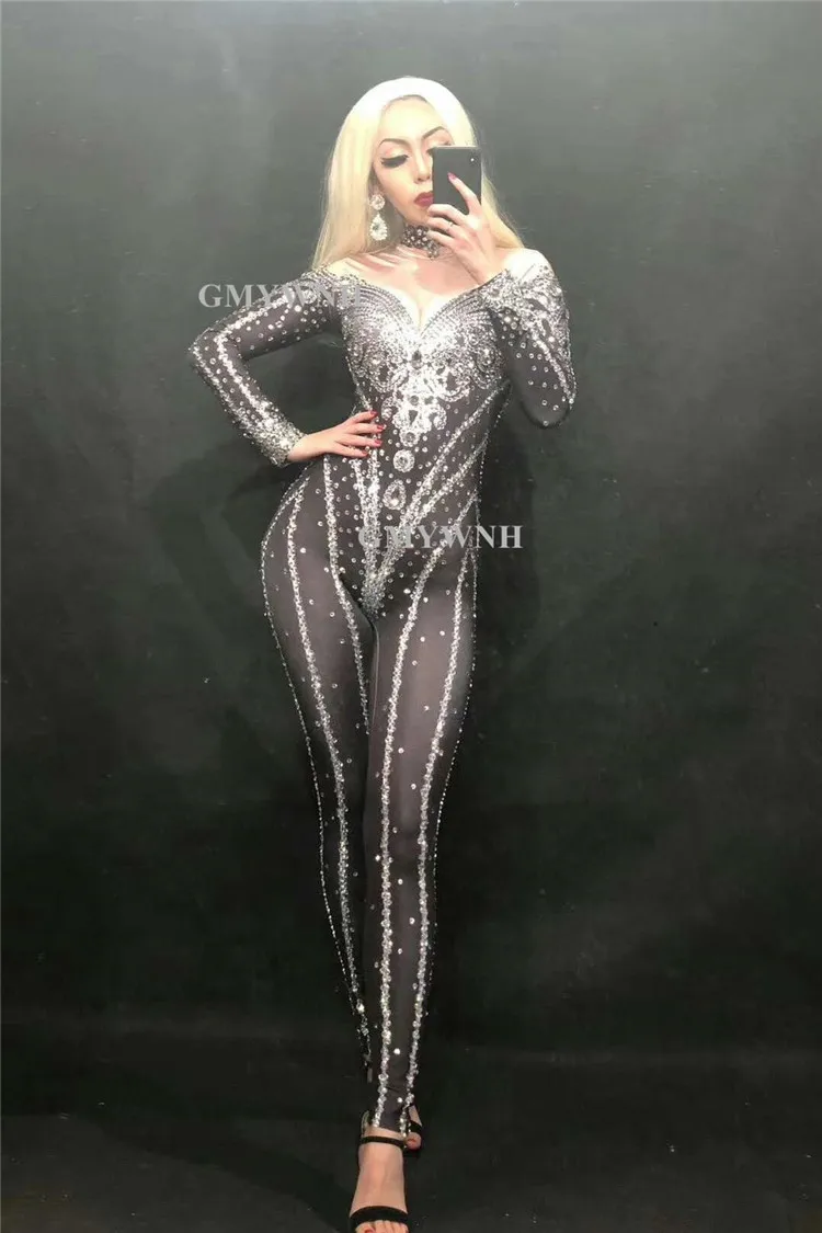 X19 сексуальные женские танцевальные костюмы для сцены черный комбинезон со