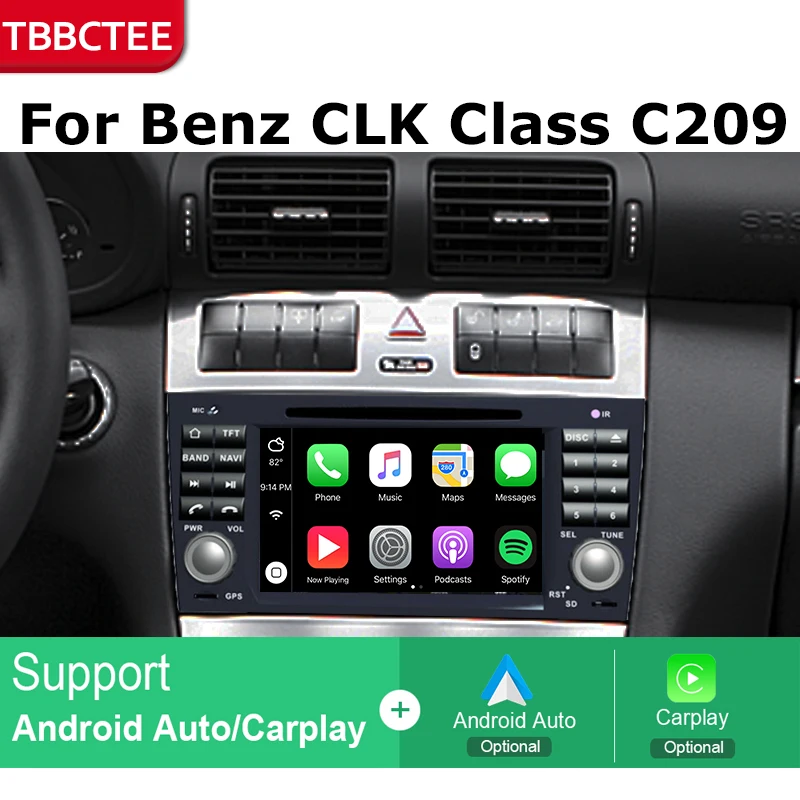 2Din для Mercedes Benz CLK Class C209 A209 2000 2010 автомобильный Android Радио мультимедийный плеер gps