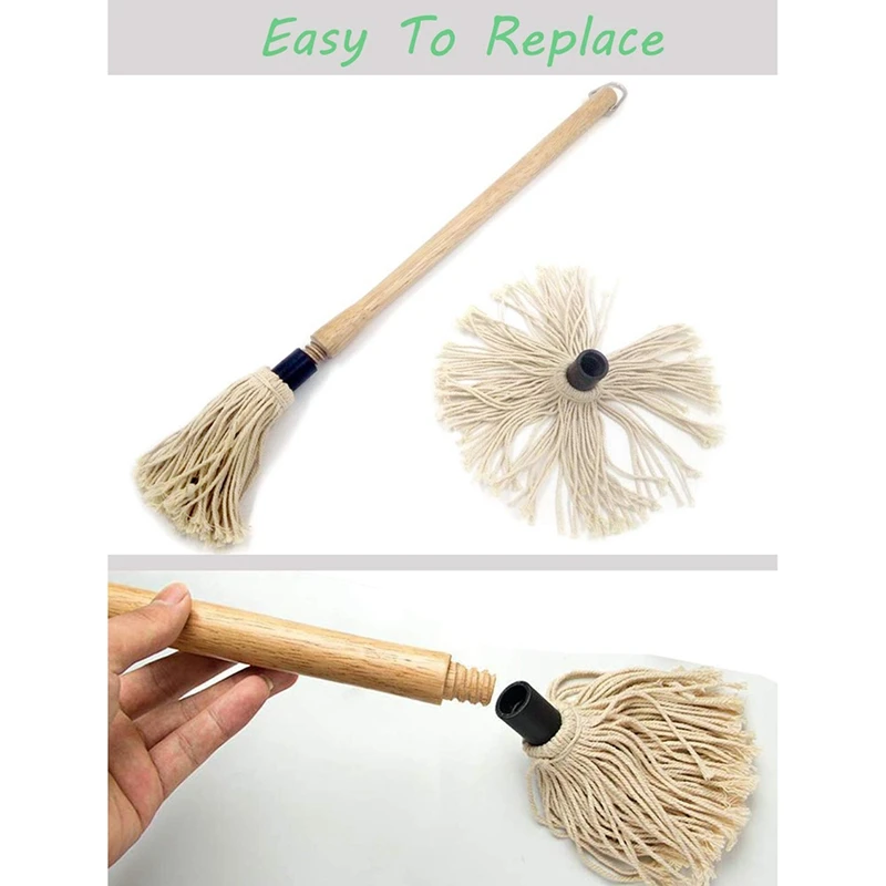 Швабра для барбекю с деревянной ручкой предназначена впитывания соуса идеально