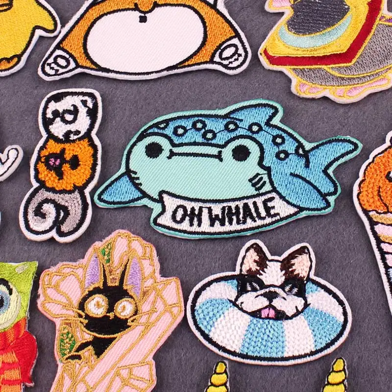 Прекрасный с изображением акулы из мультфильма патч Вышивка Патчи для одежды