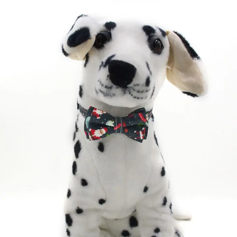 

Cute Bow Tie Christmas Pet Collars Adjustable Lovely Xmas Gifts Tartan Plaid Soft Festival Decor Pet Supplies