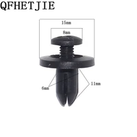 qfhetjie 500pcs 6mm hole black auto fastener vehicle car bumper clips retainer rivet door panel fender liner for toyota