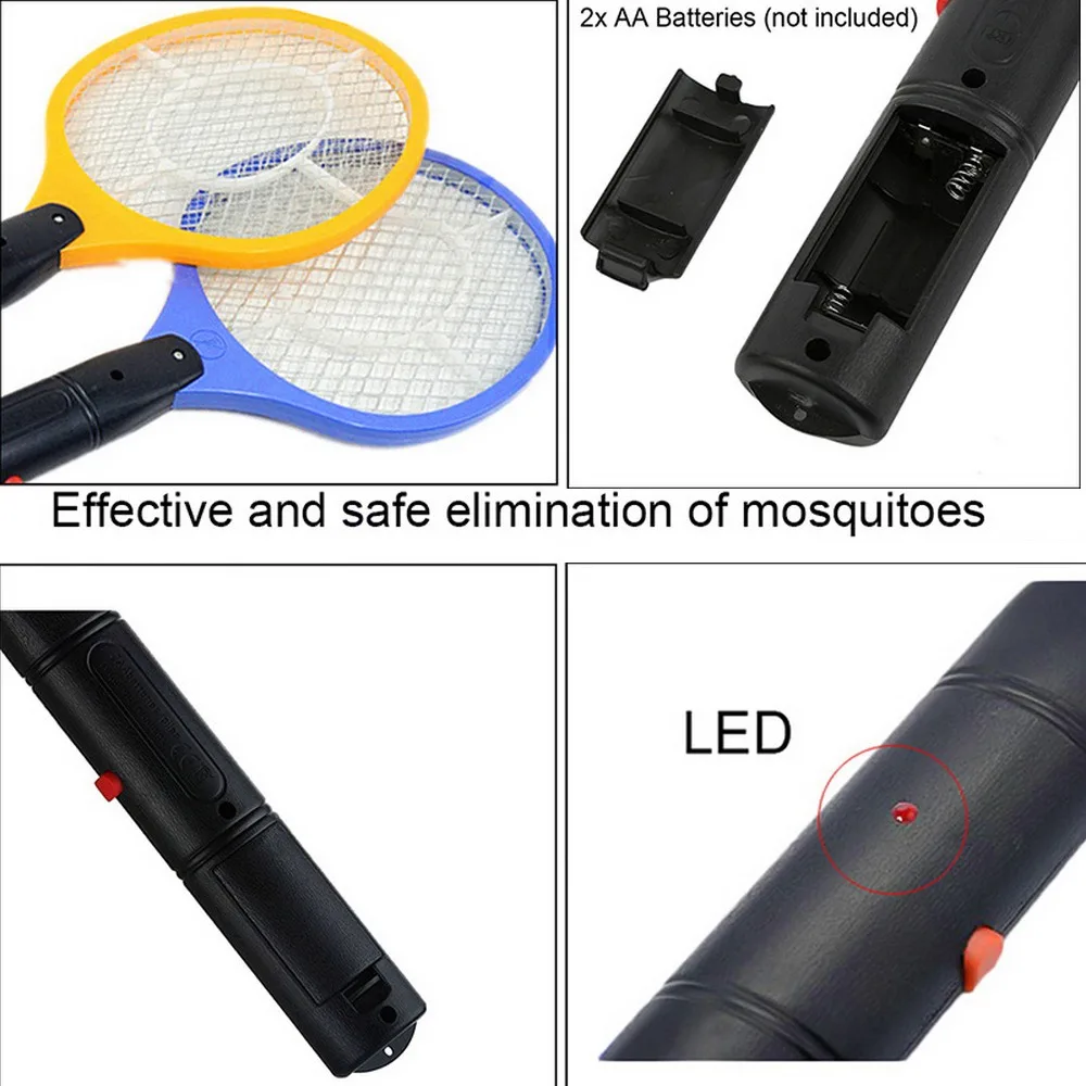

1Pc Electric Mosquito Killer Battery Power Safety Net Design Electric Fly Swatter Bug Zapper Racket Kills Electric Mosquito Trap