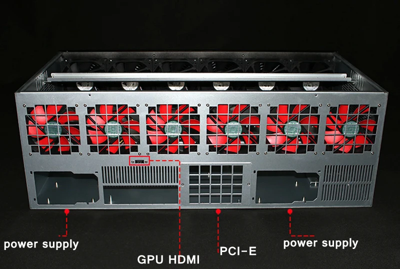 Чехол для криптомайнера Asic Bitcoin USB Miner Rackmount PC, сервер для майнинга, открытая рамка для RX 470 480 570 12 или 13 GTX1080 GPU Card