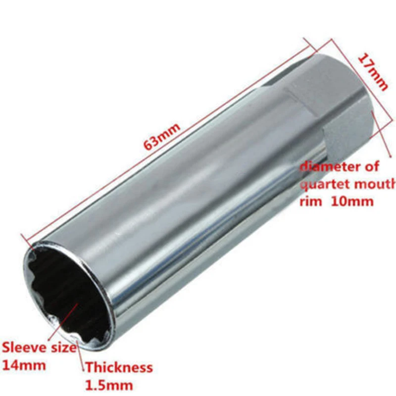 

3/8'' Drive Removal tool Spark Plug Socket Silver 14mm Mini Brand New Hot
