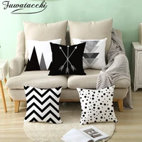 fuwatacchi white and black stripe wove dot wave love pillow case various geometric cushion cover decorative pillows cover 2019