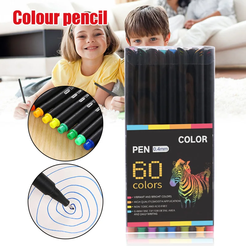 

0.4mm Colored Pens Fine Point Markers Fine Tip Drawing Pens Porous Fineliner Pen for Office School EM88
