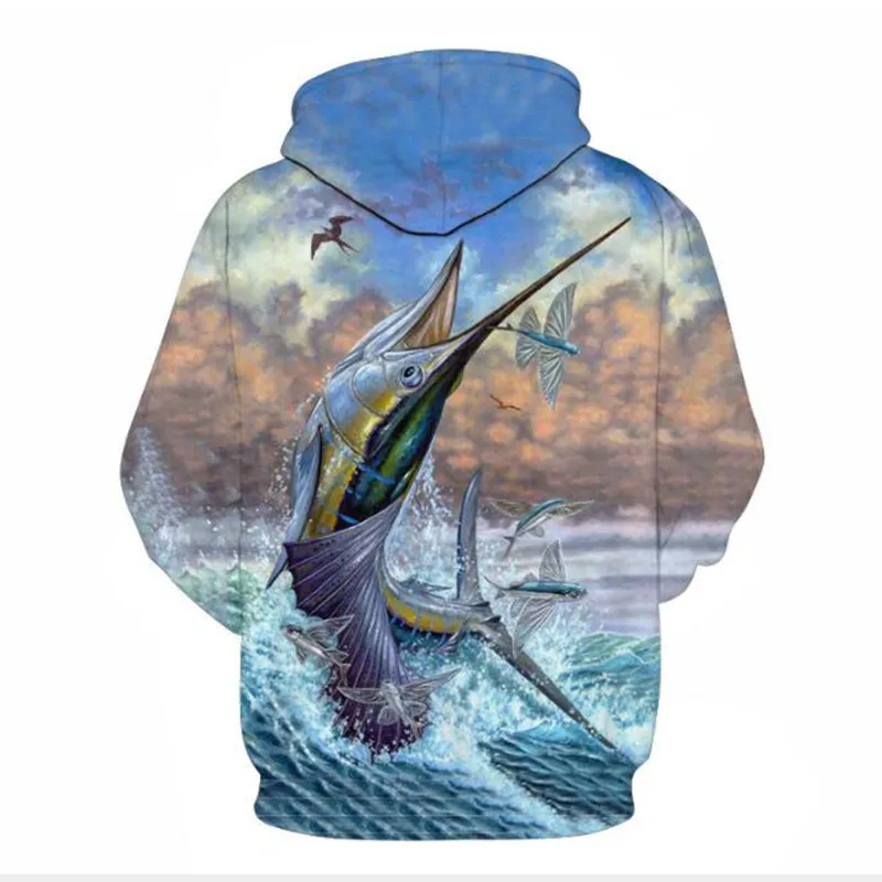 2021 Новое поступление тунец 3D цифровая печать рыбалка осень-зима Спорт на