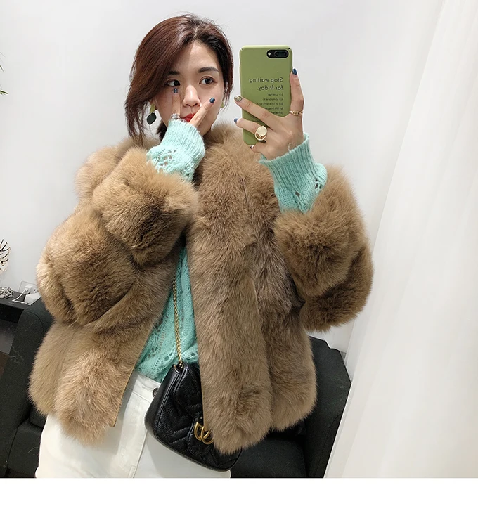 Rf1929 зимнее короткое пальто из натурального Лисьего меха Stlye FluffyReal, натуральная кожа, натуральный мех, куртка с длинным рукавом, женские пальто из натурального меха
