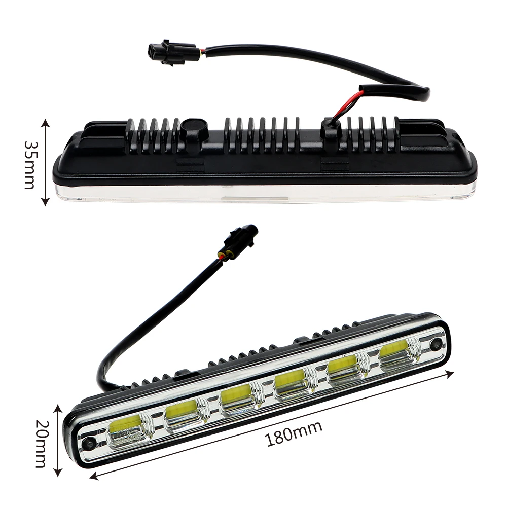 

ITimo Daytime Running Light 2Pcs LED COB Car Lights 7W Headlights DC 12V Fog Lamps DRL Car-styling White Head Lamp
