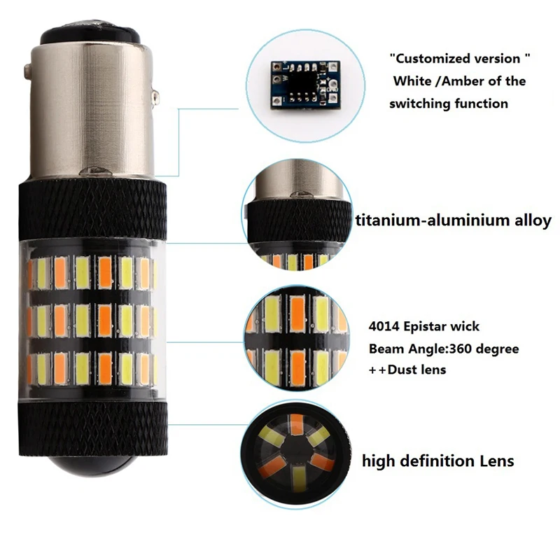 2 шт. автомобиля 1157 BAY15D T25 3157 7443 T20 Led 3014 60 SMD авто светодиодные лампы указатели