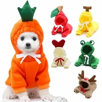 warm dog winter clothes cute fruit dog coat hoodies fleece pet dogs costume for french chihuahua jacket suit