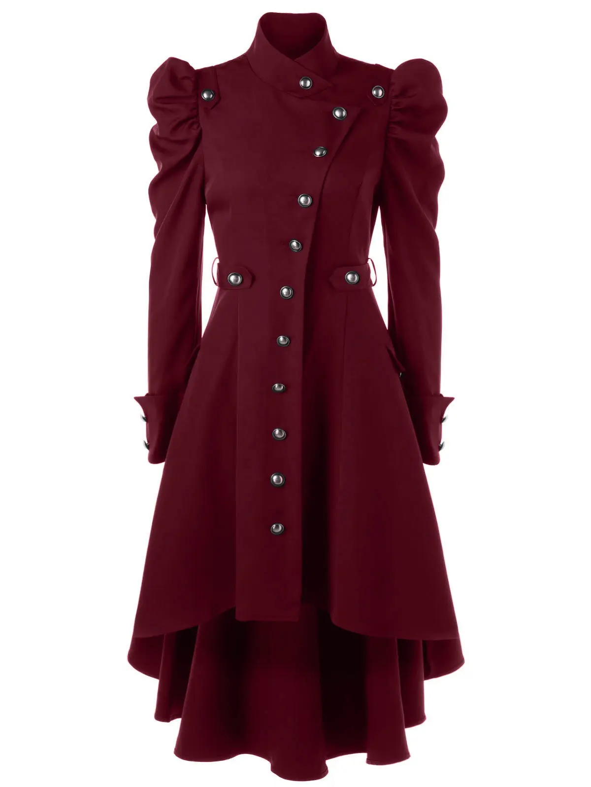 

2023 New Fashion Stand Collar Wool Coat Women Autumn Winter Coat Slim Blue Overcoat Woolen Trench Coat Windwear