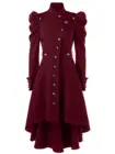 Новинка 2022, модное шерстяное пальто с воротником-стойкой, женское осенне-зимнее пальто, облегающее синее пальто, шерстяной Тренч, пальто, ветровка