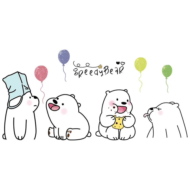 

Cute Bear Cartoon Wall Stickers Room Decor Anime for Bedroom Living Room Kids Room Decals Self Adhesive Wallpaper