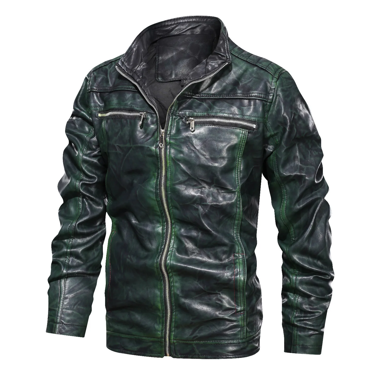 

Brand Tactical PU Leather Jacket Men Euro Size S-XXXL New Stand Collar Retro Motorcycle Leather Jacket Male Jaqueta De Couro