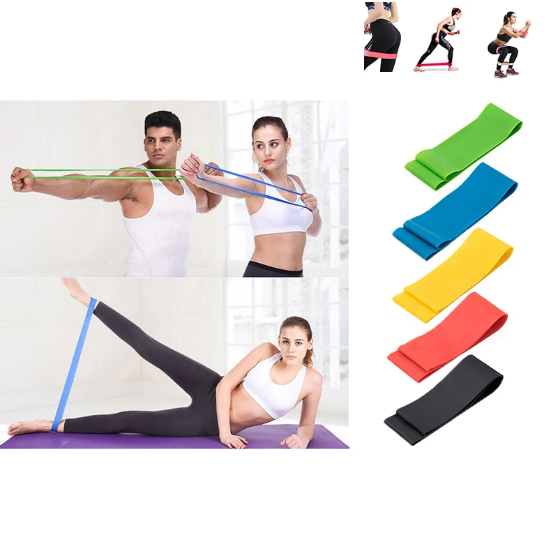 Эластичные ленты для йоги 5 цветов комнатное и Уличное оборудование фитнеса