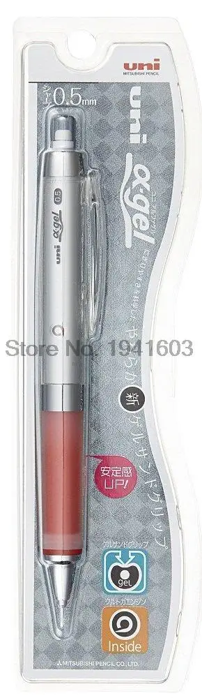 Uni M5-858GG, 3 штуки, альфа-гель, Куру, Тога, Автоматическое вращение свинца с суперзахватом, механический карандаш-0,5 мм - Цвет: Silver with red
