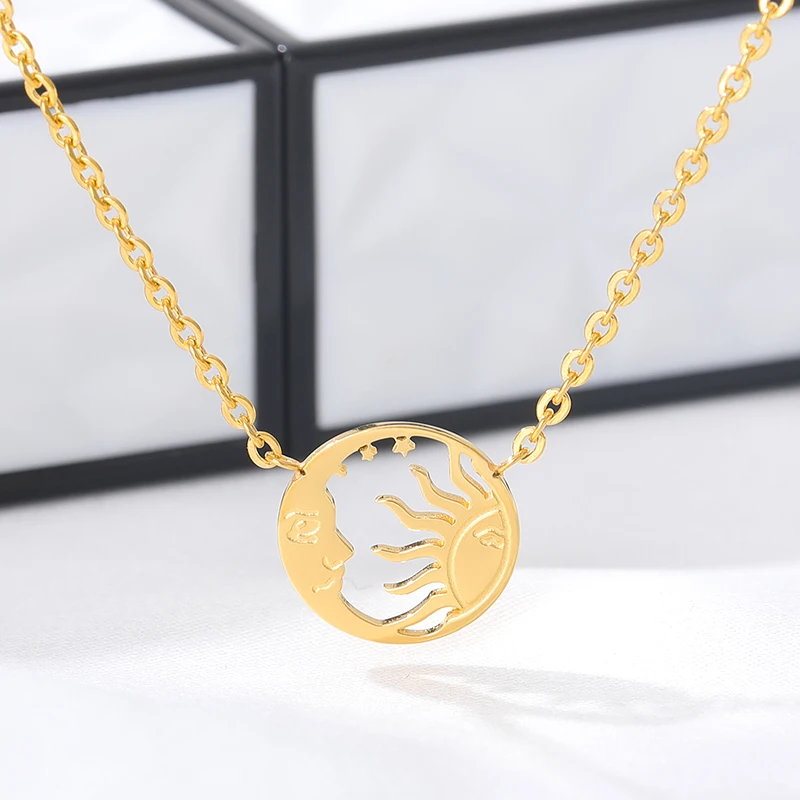 V притягивающие 10 шт ожерелья с подвеской Sun Moon Tag для женщин и девочек