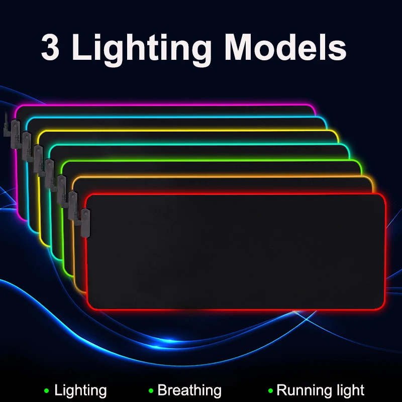 HECULAS игровой Мышь Pad RGB светодиодный освещение 7 Красочные pad коврик 25x35 см