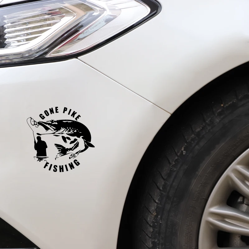 

Personalized Gone Pike Fishing Car Stickers PVC 15cm X 15cm Decal Motorcycle Waterproof Accessories