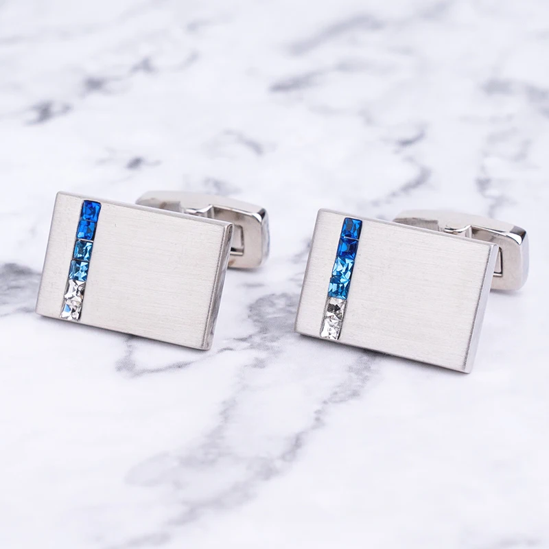Роскошные запонки для мужчин рубашек свадебной вечеринки с цирконом ювелирные