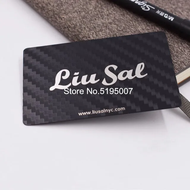 Wholesale customized logo black etched metal business card