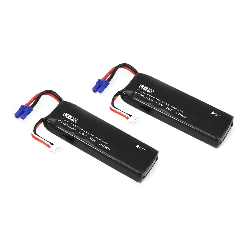 

2pcs 7.4V 2700mAh 10C Li-po Battery with 2 in 1 Balance Charger Spare Parts for Hubsan H501S H501M H501A H501C RC Quadcopter