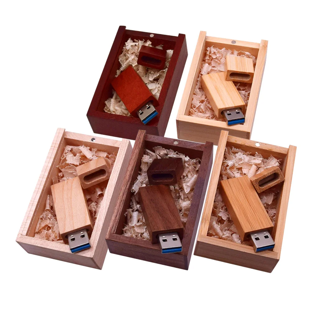 USB 3 0 деревянная + коробка флеш-накопитель с логотипом на заказ usb 4 ГБ 8 16 32 64 128 диск