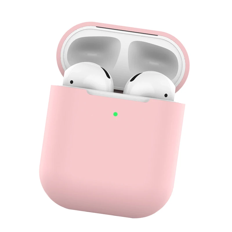 ТПУ Мягкий силиконовый чехол s для Airpods 2, аксессуары, защитная крышка, ультра тонкий чехол, противоударный чехол-держатель, чехол для Air Pods 2nd - Цвет: Pale Pink