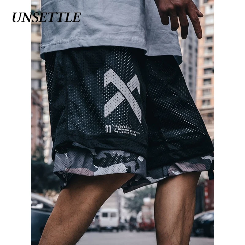 Мужские двухсторонние шорты в стиле Харадзюку уличная одежда повседневные